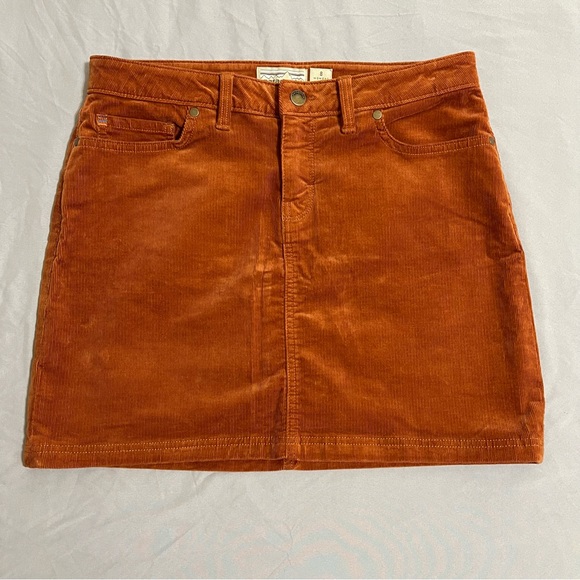 Patagonia regular rusty orange brown colored corduroy miniskirt size 8 - Picture 6 of 13